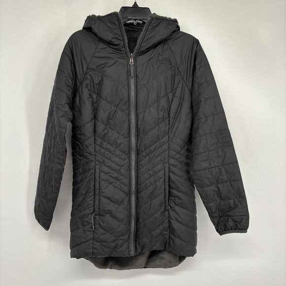 The North Face Womens Mossbud Insulated Reversible Parka Jacket Black Size Small - Picture 2 of 7